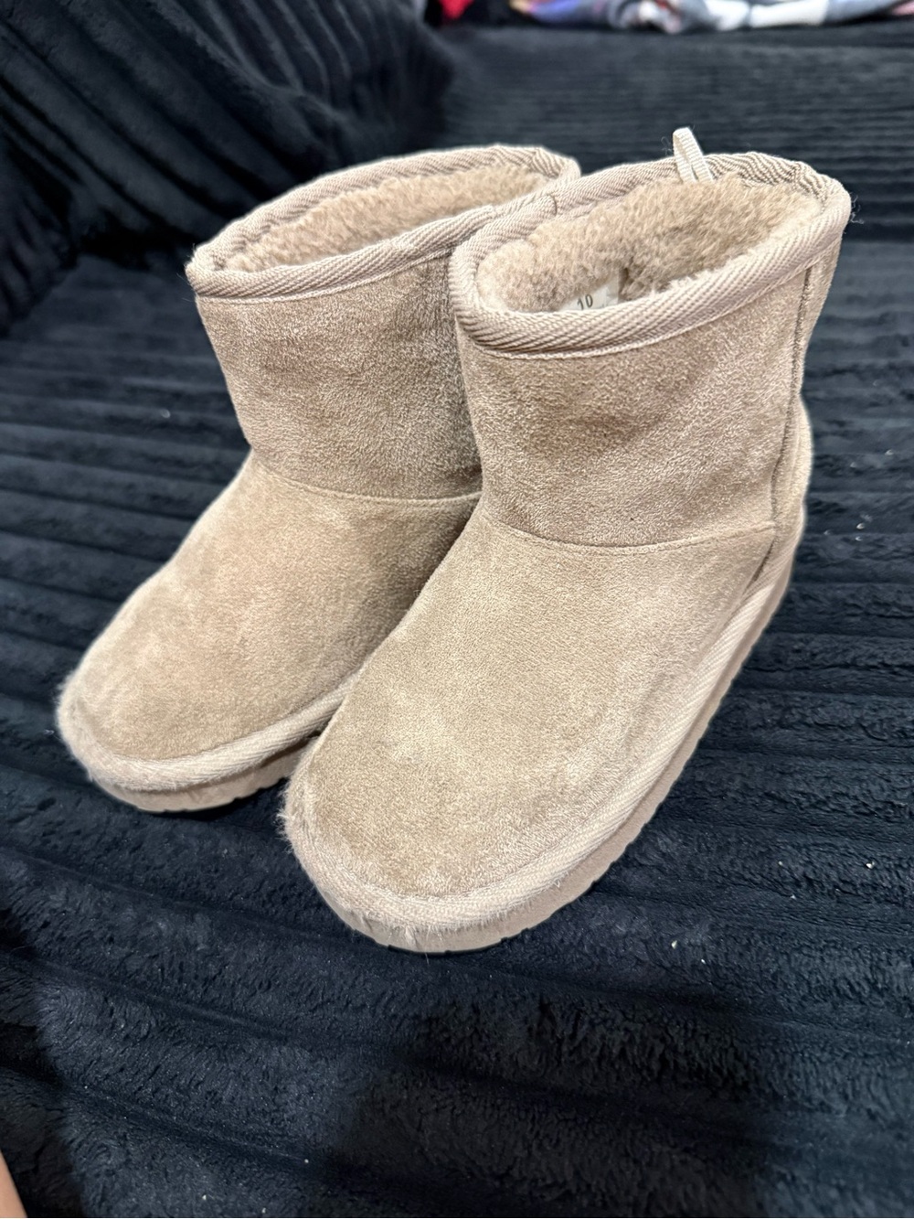 The Children's Place Tan Suede-Look Cozy Winter Boots